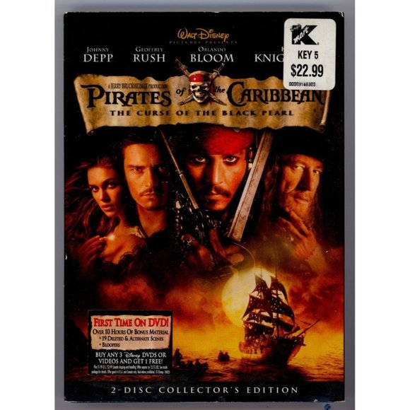 PIRATES OF THE CARIBBEAN CURSE OF THE BLACK PEARL DVD 2-Disc Collector's Edition - Picture 1 of 2